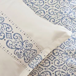 Karaca Marino Renforcé Bettwäsche-Set, Einzelbett, Blau Clearance