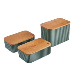 Karaca Massimo 3-teiliges Vorratsbehälter-Set Grün Grün01 Sale