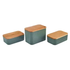 Karaca Massimo 3-teiliges Vorratsbehälter-Set Grün Grün01 Sale
