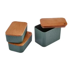Karaca Massimo 3-teiliges Vorratsbehälter-Set Grün Grün01 Sale