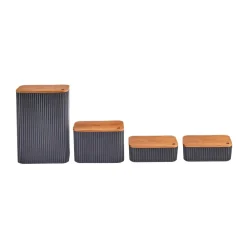 Karaca Massimo 4-teiliges Vorratsbehälter-Set Anthrazit Anthracıt01 New