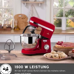 Karaca Mastermaid Chef Pro Doppelarm Küchenchef Imperial Rot, 5L, 1500W Kırschrot Outlet