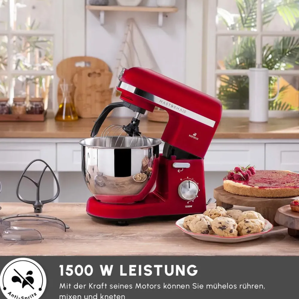 Karaca Mastermaid Chef Pro Doppelarm Küchenchef Imperial Rot, 5L, 1500W Kırschrot Outlet
