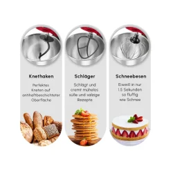 Karaca Mastermaid Chef Pro Doppelarm Küchenchef Imperial Rot, 5L, 1500W Kırschrot Outlet