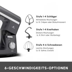 Karaca Mastermaid Chef Pro Doppelgriff Standmixer , 5L, 1500W Space Grau Online