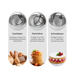 Karaca Mastermaid Chef Ultra D2000W Küchenmaschine mit Digitaldisplay Galaxy Grey 7L New