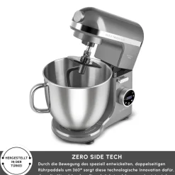 Karaca Mastermaid Chef Ultra D2000W Küchenmaschine mit Digitaldisplay Galaxy Grey 7L New