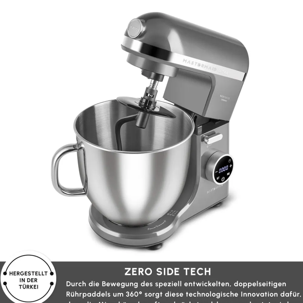 Karaca Mastermaid Chef Ultra D2000W Küchenmaschine mit Digitaldisplay Galaxy Grey 7L New