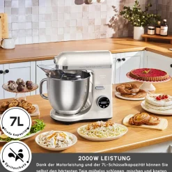 Karaca Mastermaid Chef Ultra D2000W Küchenmaschine mit Digitaldisplay Starlight 7L Hot