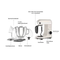 Karaca Mastermaid Chef Ultra D2000W Küchenmaschine mit Digitaldisplay Starlight 7L Hot