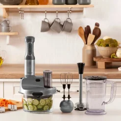 Karaca Mastermaid Küchenroboter aus Stahlglas, Langer Mixer 8 ın 1, 2500 W, Galaxy Grey Galaxıe Grau Online