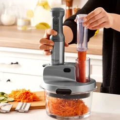 Karaca Mastermaid Küchenroboter aus Stahlglas, Langer Mixer 8 ın 1, 2500 W, Galaxy Grey Galaxıe Grau Online