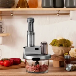 Karaca Mastermaid Küchenroboter aus Stahlglas, Langer Mixer 8 ın 1, 2500 W, Galaxy Grey Galaxıe Grau Online