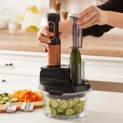 Karaca Mastermaid Küchenroboter aus Stahlglas, Langer Mixer 8 ın 1, 2500 W, Black Copper Schwarz Kupfer Discount