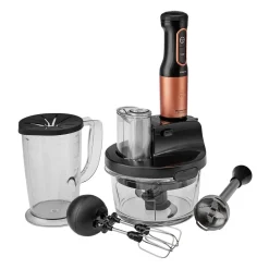 Karaca Mastermaid Küchenroboter aus Stahlglas, Langer Mixer 8 ın 1, 2500 W, Black Copper Schwarz Kupfer Discount