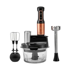 Karaca Mastermaid Küchenroboter aus Stahlglas, Langer Mixer 8 ın 1, 2500 W, Black Copper Schwarz Kupfer Discount