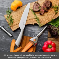 Karaca Meister Bremen Deutscher Stahl 9-teiliges Messerset Inox
