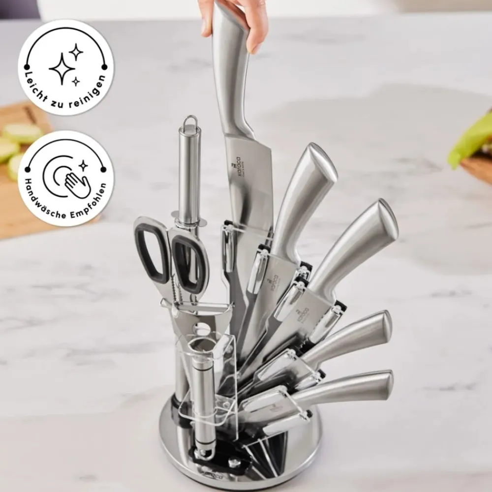 Karaca Meister Bremen Deutscher Stahl 9-teiliges Messerset Inox