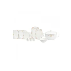 Karaca Melina Fine Cream Tafelservice- Set in für 12 Personen- 60-teilig Weıß01 Online