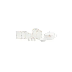 Karaca Melina Fine Cream Tafelservice- Set in für 12 Personen- 60-teilig Weıß01 Online