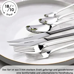 Karaca Midway Besteckset, 84 teilig, 12 Personen Platın