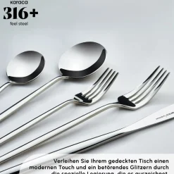 Karaca Mild 84-teiliges 316+ Premium Besteckset für 12 Personen Platın Outlet