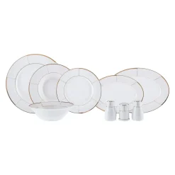 Karaca Millie New Generation Bone Geschirr-Set 56 teiliges für 12 Personen Gold Hot