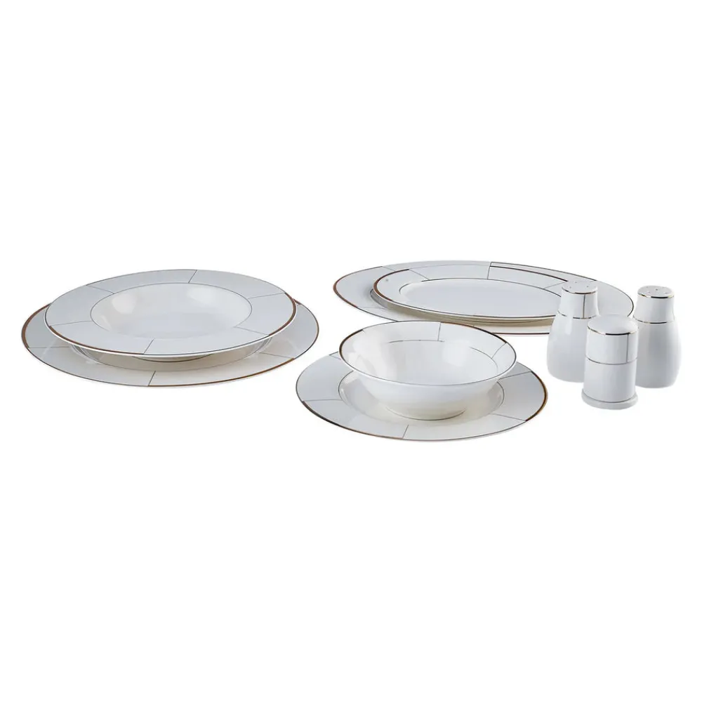Karaca Millie New Generation Bone Geschirr-Set 56 teiliges für 12 Personen Gold Hot