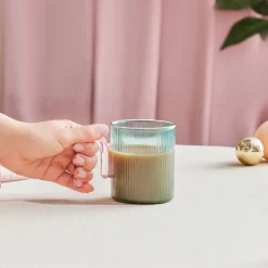 Karaca Miracle Blau Tasse, Rosa Henkel Blau01 New