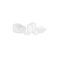 Karaca Mixed Platin Tafelservice- Set, 60- teilig Weıß01 Clearance