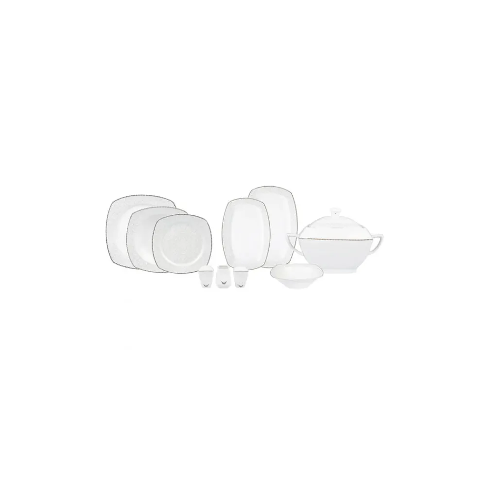 Karaca Mixed Platin Tafelservice- Set, 60- teilig Weıß01 Clearance
