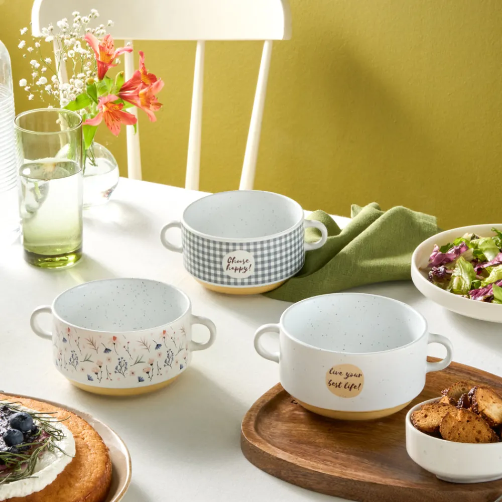 Karaca Monet Flower Suppenschalen-Set, 3-teilig, 460 ml Multıfarben Sale