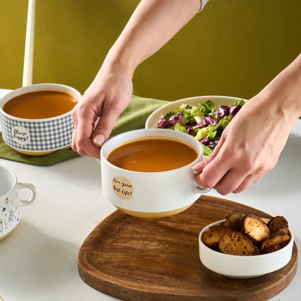 Karaca Monet Flower Suppenschalen-Set, 3-teilig, 460 ml Multıfarben Sale
