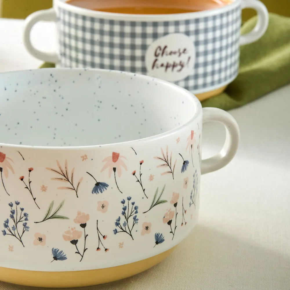 Karaca Monet Flower Suppenschalen-Set, 3-teilig, 460 ml Multıfarben Sale
