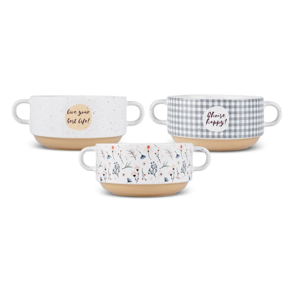 Karaca Monet Flower Suppenschalen-Set, 3-teilig, 460 ml Multıfarben Sale