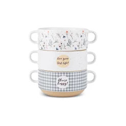 Karaca Monet Flower Suppenschalen-Set, 3-teilig, 460 ml Multıfarben Sale