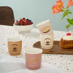 Karaca Monet Soft Espressotassen-Set, 4 Personen, 4-teilig, 90 ml Multıfarben