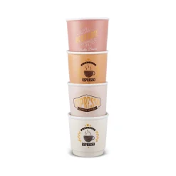 Karaca Monet Soft Espressotassen-Set, 4 Personen, 4-teilig, 90 ml Multıfarben