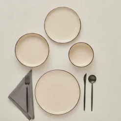 Karaca Monica 24-teiliges Geschirr Set für 6 Personen, Beige New