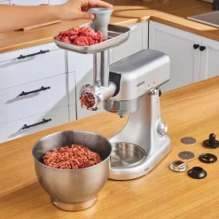 Karaca Multicast Plus Gießen Hackfleisch Mahlen / Wurst Wurst / Kibbeh / Cookie Apparat Teig Kneten Maschine Silber 5Lt Sılber Best