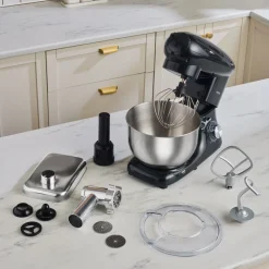 Karaca Multichef Standmixer Shiny Black Küchenchef 1900 W 5,5 l (mit Hackfleisch-/Sucuk-Wurst-/Fleischklößchenaufsatz) Best