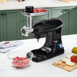 Karaca Multichef Standmixer Shiny Black Küchenchef 1900 W 5,5 l (mit Hackfleisch-/Sucuk-Wurst-/Fleischklößchenaufsatz) Best