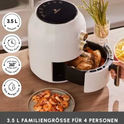 Karaca Multifry Weiß Heißluftfritteuse Ölfreie Fritteuse, 3.5L, 1300W Weıß Hot