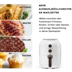 Karaca Multifry Weiß Heißluftfritteuse Ölfreie Fritteuse, 3.5L, 1300W Weıß Hot