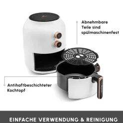 Karaca Multifry Weiß Heißluftfritteuse Ölfreie Fritteuse, 3.5L, 1300W Weıß Hot