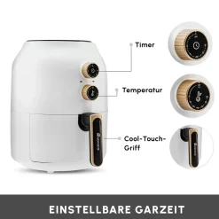 Karaca Multifry Weiß Heißluftfritteuse Ölfreie Fritteuse, 3.5L, 1300W Weıß Hot