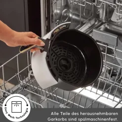 Karaca Multifry Weiß Heißluftfritteuse Ölfreie Fritteuse, 3.5L, 1300W Weıß Hot