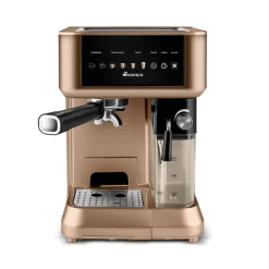 Karaca MyCaffe Barista S10 Automatische Siebträger Maschine mit integriertem Milchbehälter – Walnut Brown Discount