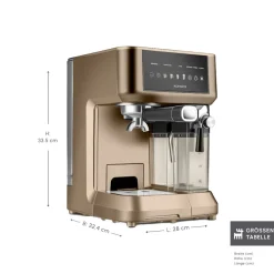 Karaca MyCaffe Barista S10 Automatische Siebträger Maschine mit integriertem Milchbehälter – Walnut Brown Discount