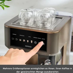 Karaca MyCaffe Barista S10 Automatische Siebträger Maschine mit integriertem Milchbehälter – Walnut Brown Discount